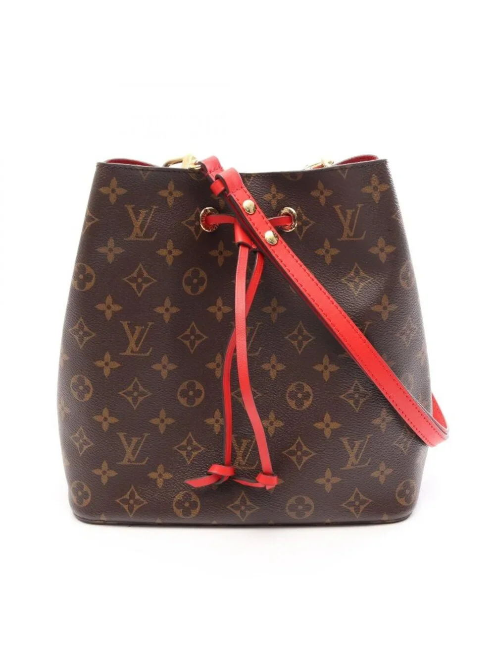 Louis Vuitton Shoulder Bag Neo Noe Monogram Coquelicot Canvas Leather